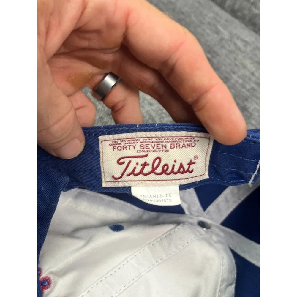 Titleist Texas Rangers 47 Brand Hat Blue White Adjustable Strapback Golf Cap